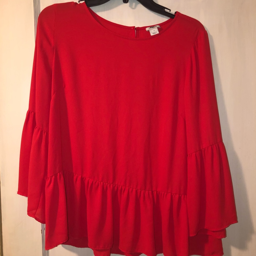 J.Crew Peplum Bell Sleeve Shirt
